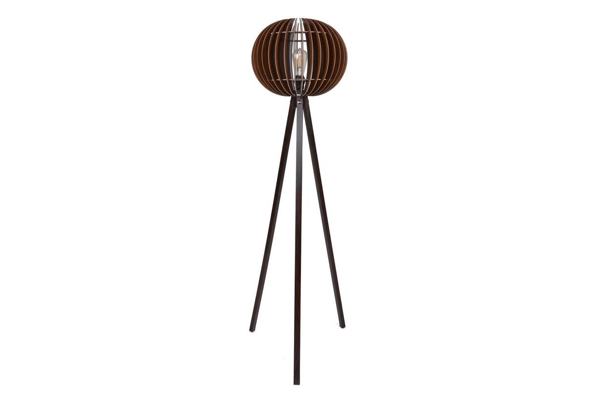 Opviq Stehlampe nussbaum MDF B/H/T/L/D: ca. 36x145x36x36x36 cm E27 1 Brennstellen