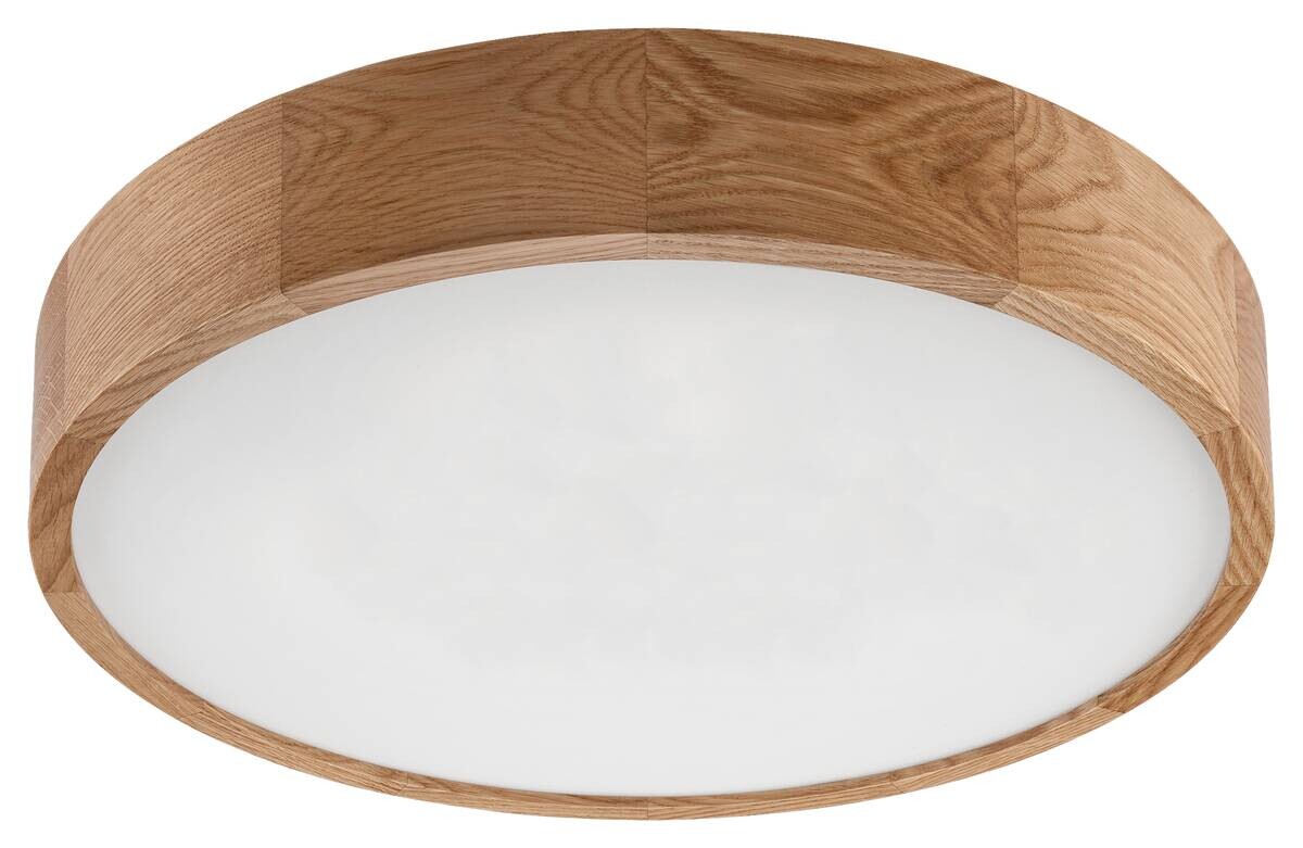Lamkur Deckenleuchte Eiche Glas Holz B/H/L: ca. 48x48x10 cm