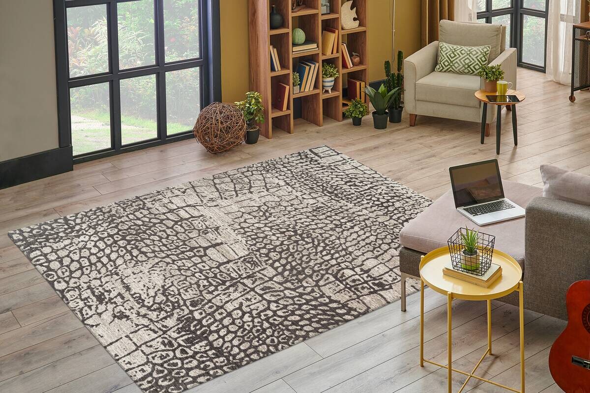 Kayoom Flachflorteppich Davis 325 grau B/H/L: ca. 120x1,2x170 cm