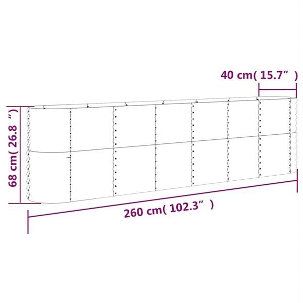 Hochbeet anthrazit Stahl B/H/L: ca. 40x68x260 cm