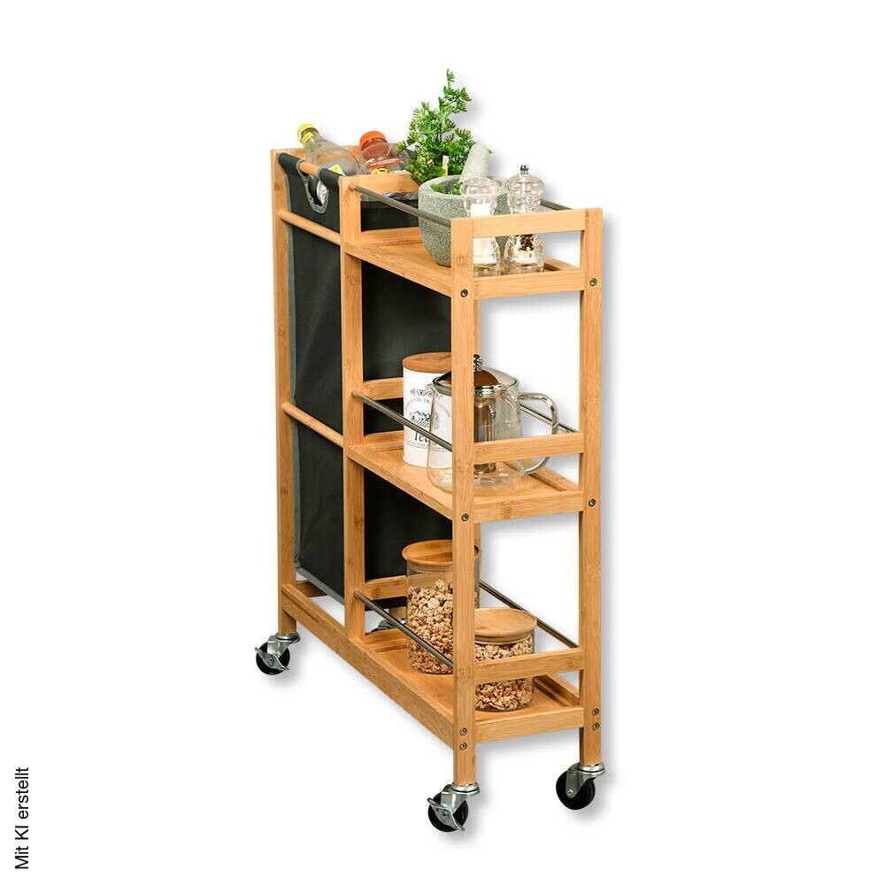 Kesper Nischenwagen grau Bambus B/H/L: ca. 24,5x9,5x79 cm