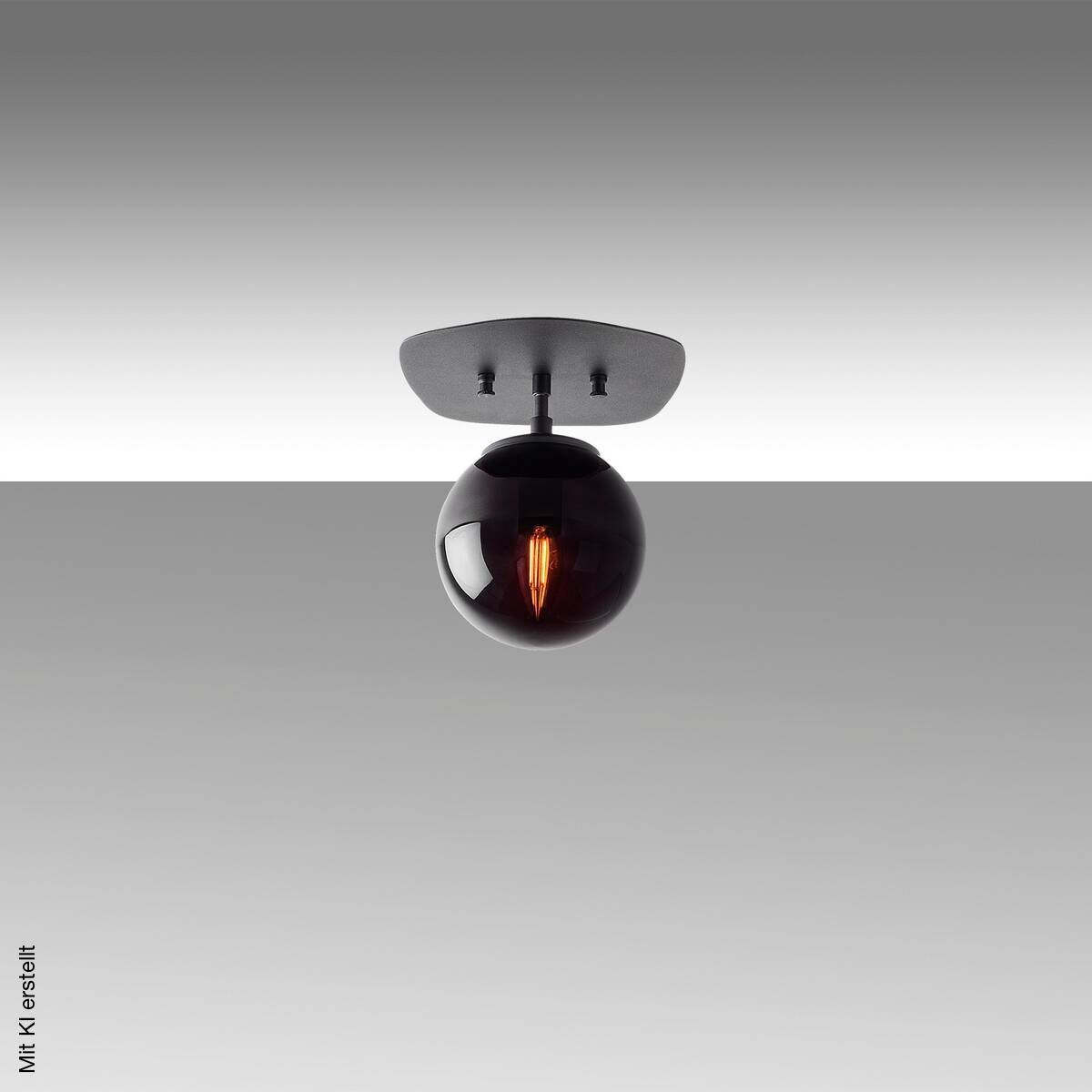 Opviq Deckenleuchte Well-11676 schwarz Glas B/H/T/L: ca. 20x25x25x20 cm E14 1 Brennstellen