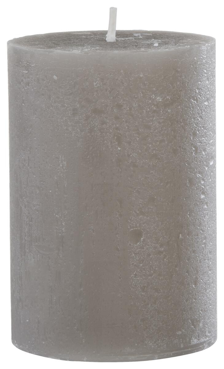 Rustic-Kerze grau B/H/L: ca. 6,8x10x6,8 cm