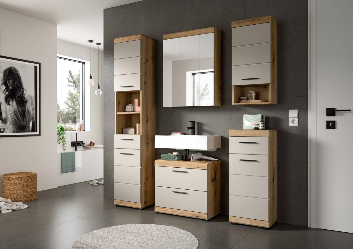 Badezimmer-Set Scout Evoke Oak Nachbildung Kaschmirgrau Nachbildung B/H/T: ca. 112x191x34 cm