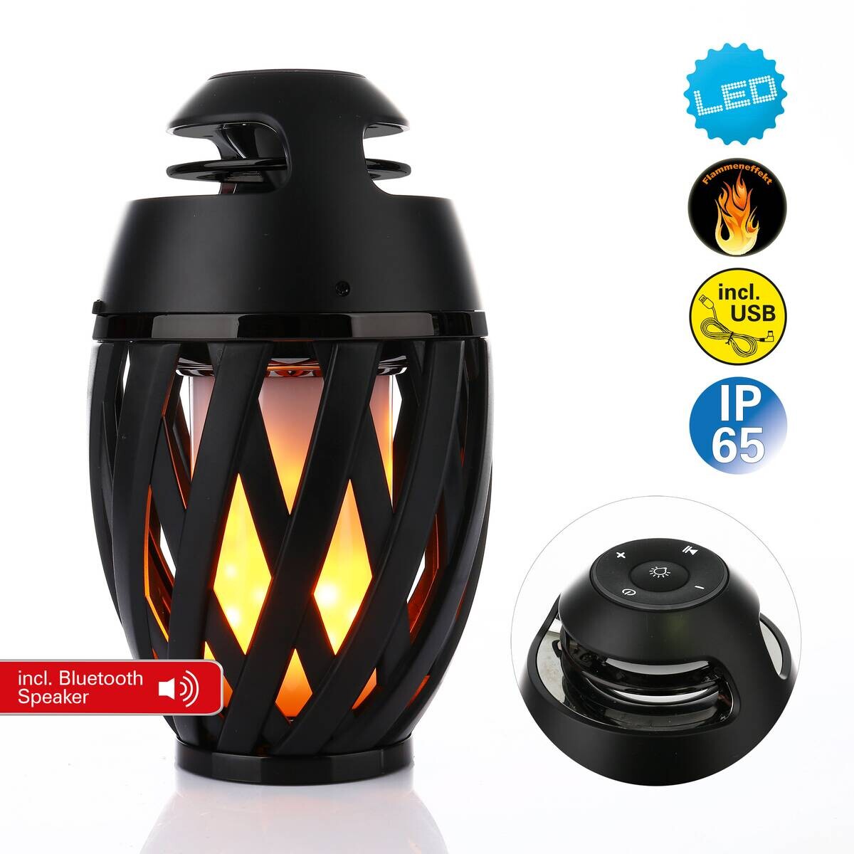 Näve Leuchten Tischleuchte 5243822 schwarz Kunststoff H/D: ca. 16,5x10 cm null 48 Brennstellen