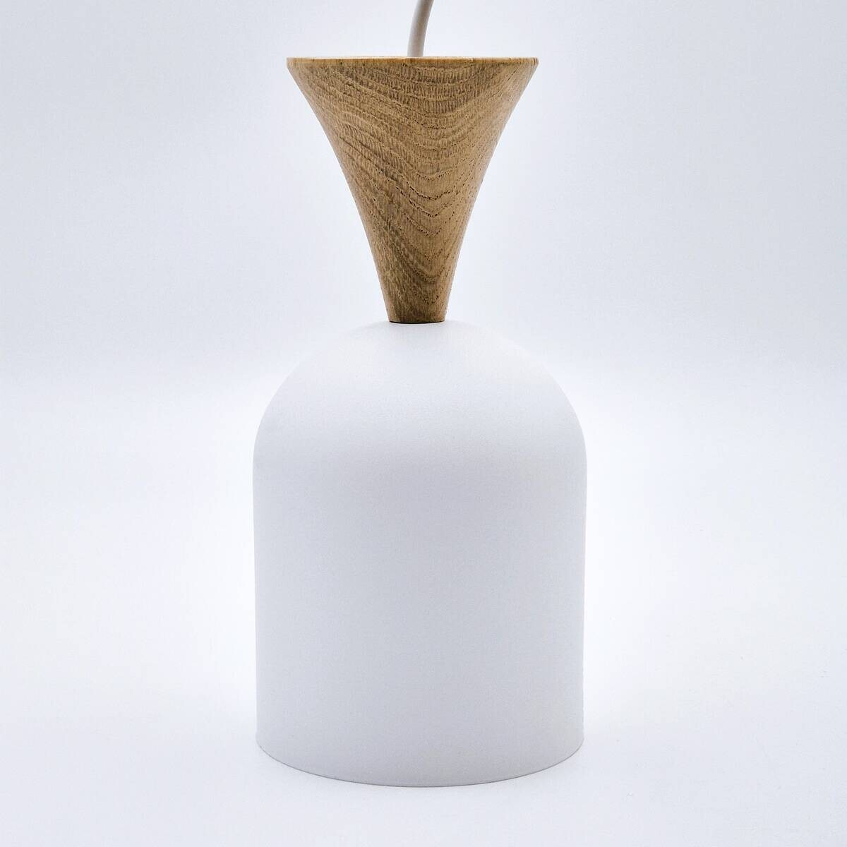 Lamkur Hängeleuchte Eiche weiß Stahl Holz B/H/L: ca. 11x102x11 cm E27 1 Brennstellen