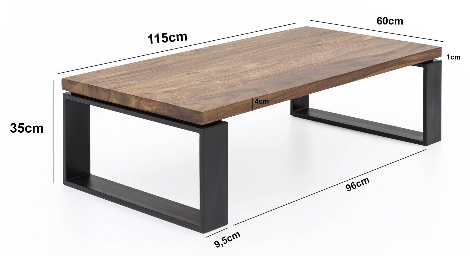 Wohnling Couchtisch braun B/H/T: ca. 115x35x60 cm
