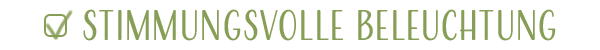 STIMMUNGSVOLLE BELEUCHTUNG