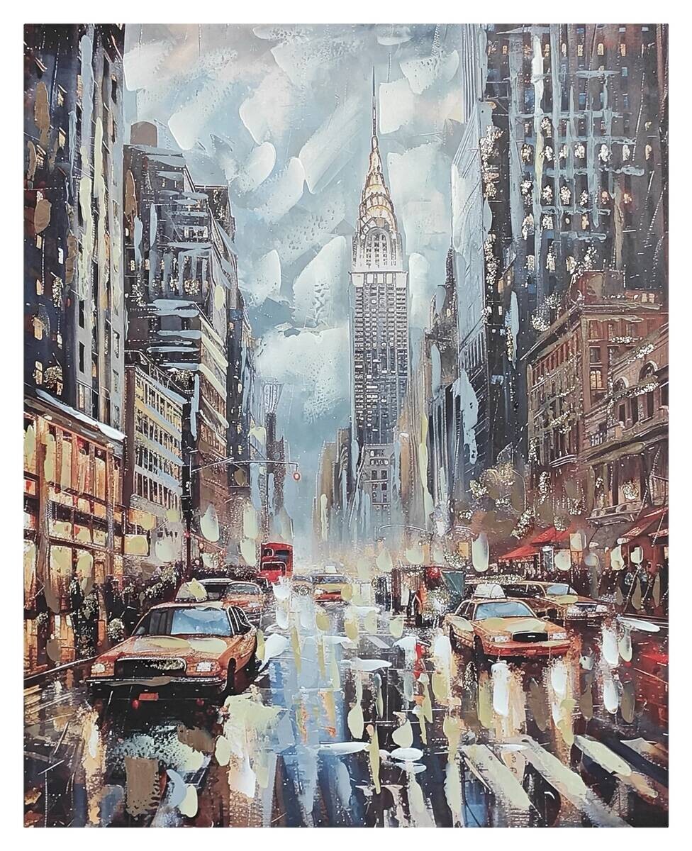 Keilrahmenbild Stadt B/T/L: ca. 80x3x100 cm