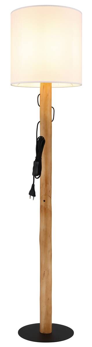 Stehlampe Cremium weiß natur Holz H/D: ca. 139x30 cm E14 1 Brennstellen