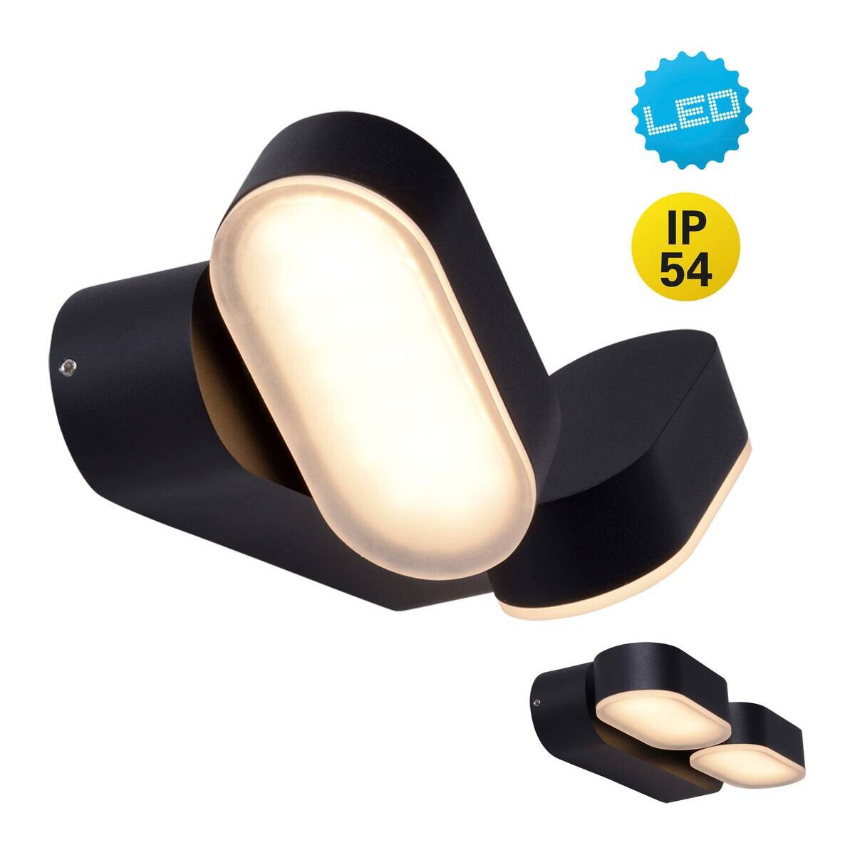 Außenwandleuchte 1061622 schwarz B/H/L: ca. 10x5,4x23 cm