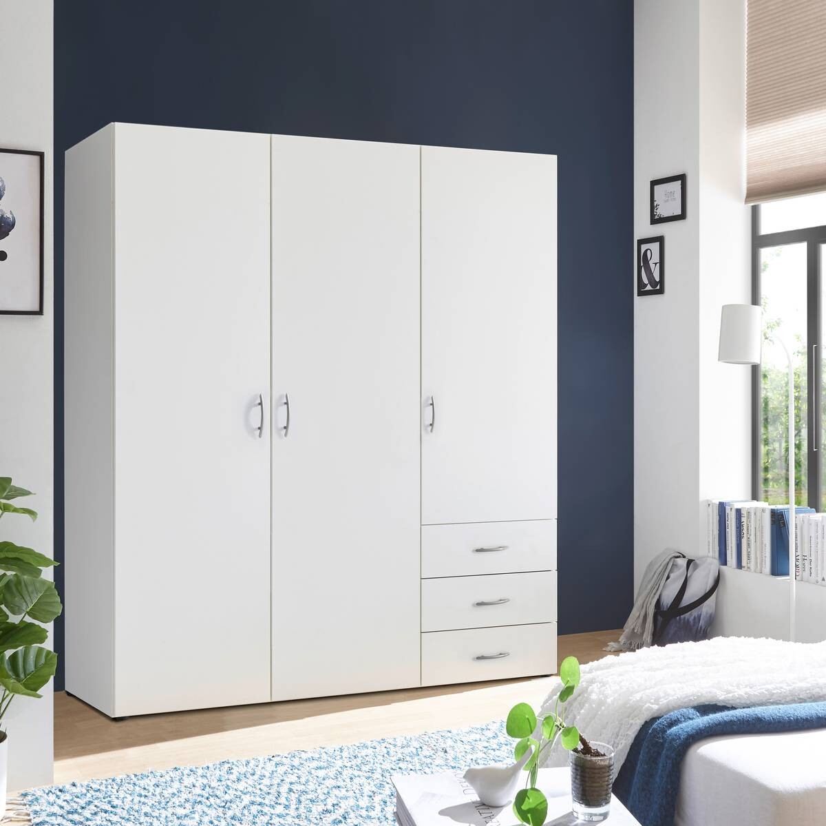 Kleiderschrank Harry weiß B/H/T: ca. 150x177x50 cm