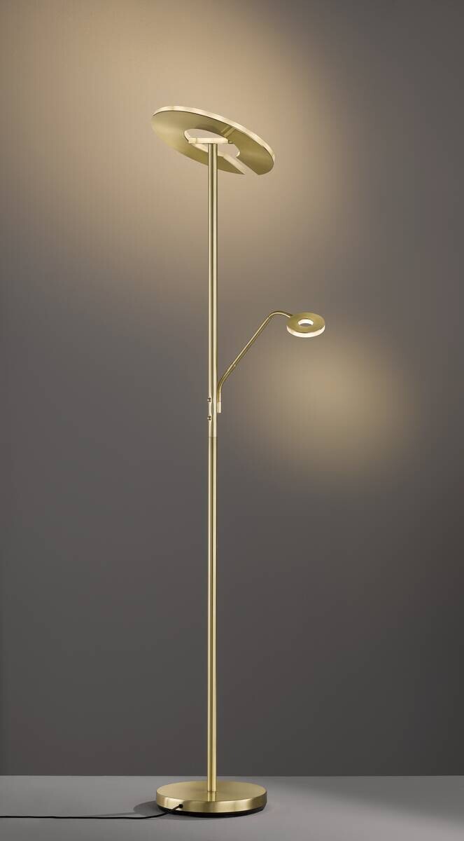 Fischer & Honsel Stehlampe 40316 messing weiß Glas Metall B/H/T: ca. 35x180x50 cm 1 Brennstellen