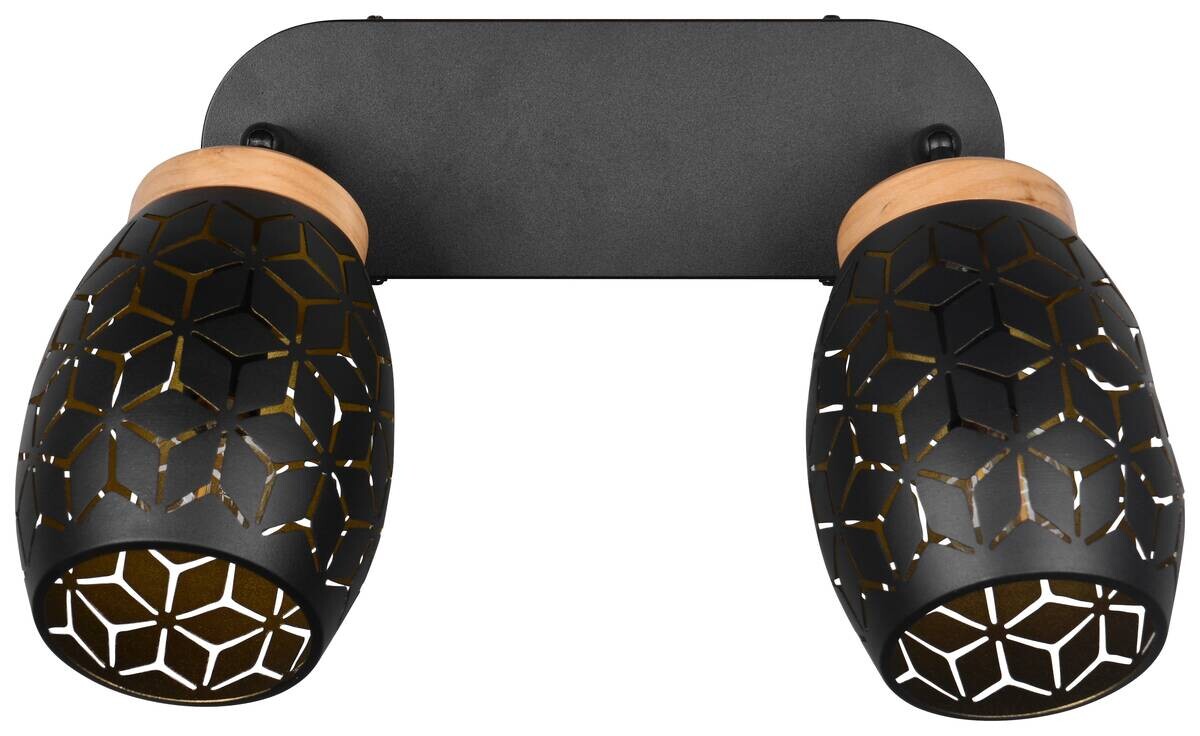 Reality Spots Bidar schwarz gold Metall B/H/L: ca. 28x27x12 cm E14 2 Brennstellen