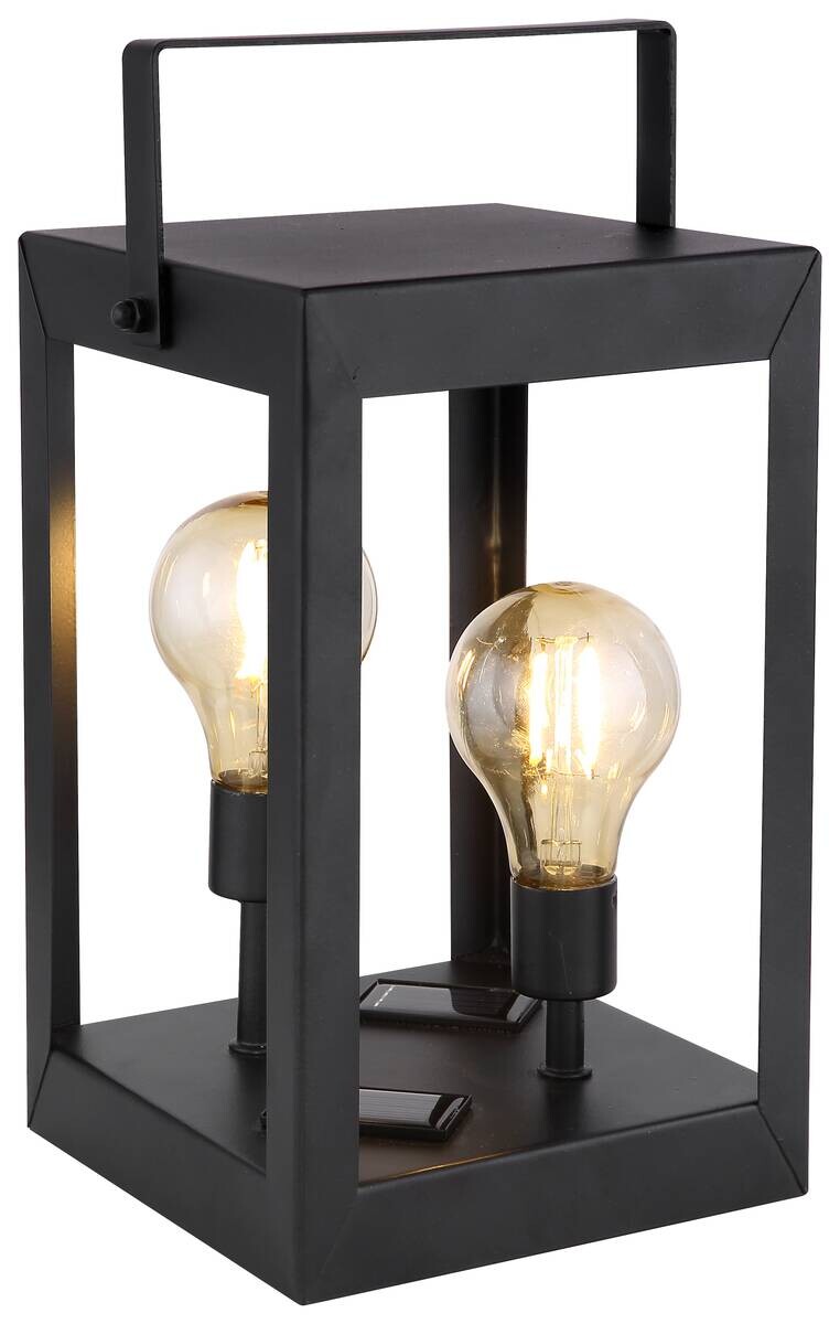 Solarleuchte schwarz Metall Kunststoff H: ca. 28 cm