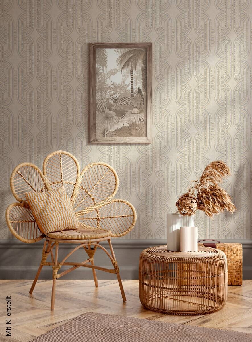 A.S.Creation Vliestapete grau beige B/H/D: ca. 53x1005x9,5 cm