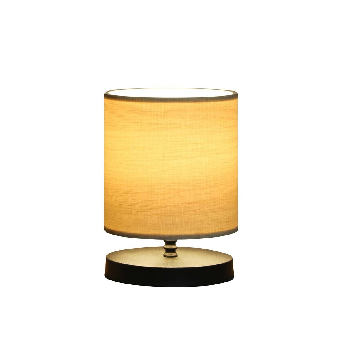 Opviq Tischleuchte schwarz beige PVC B/H/L: ca. 15x22x15 cm E14 1 Brennstellen