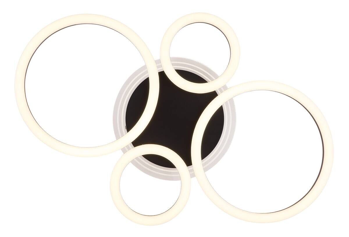 GLOBO LED-Deckenleuchte Loretta mattschwarz Metall Acryl B/H/L: ca. 35,5x6,1x53 cm