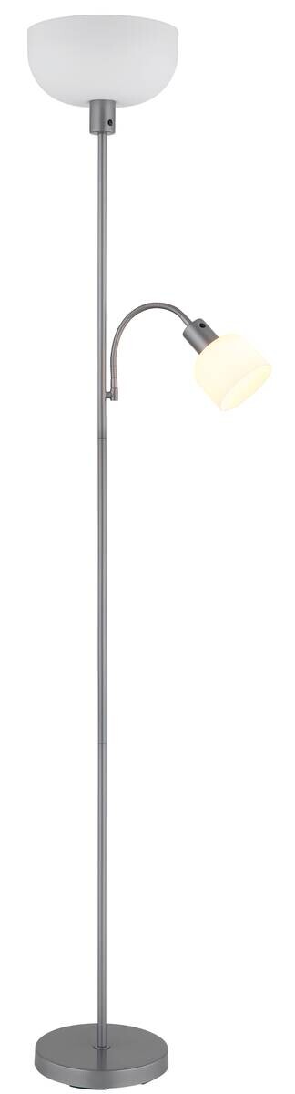 GLOBO Stehleuchte HINTON silber Kunststoff Metall H/D: ca. 178,7x26 cm E27 1 Brennstellen
