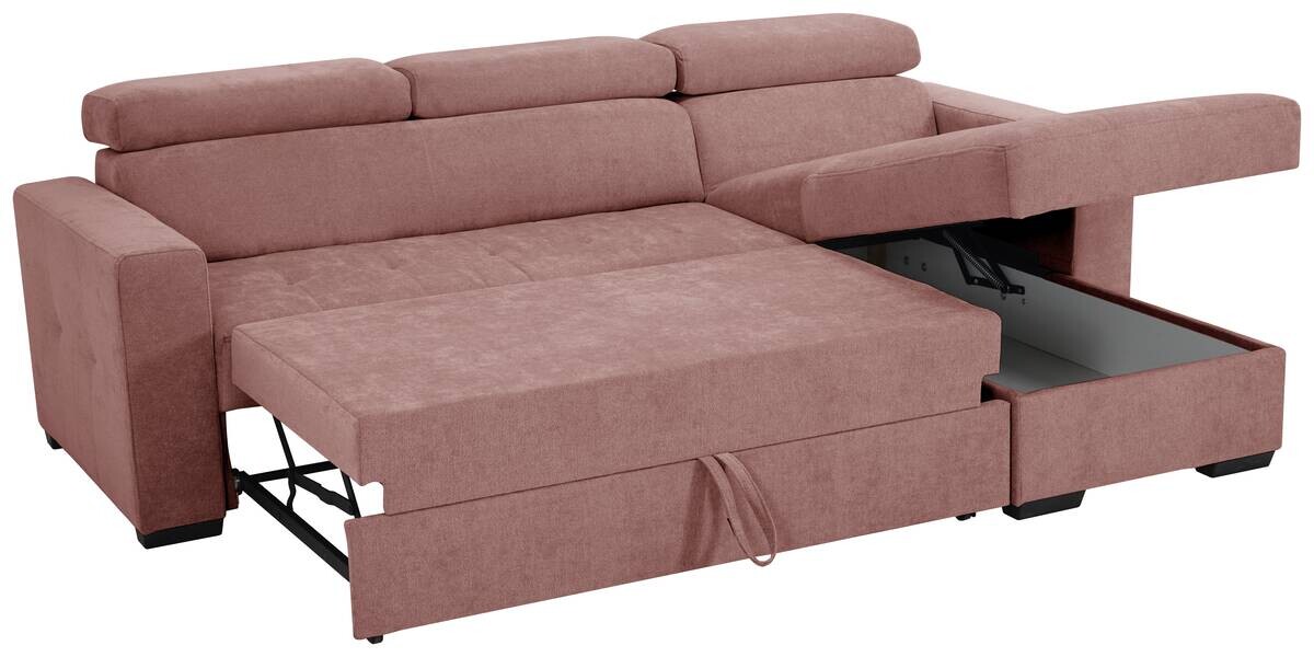 Ecksofa mit Bettfunktion und Bettkasten koralle Microfaser B/T: ca. 238x170 cm