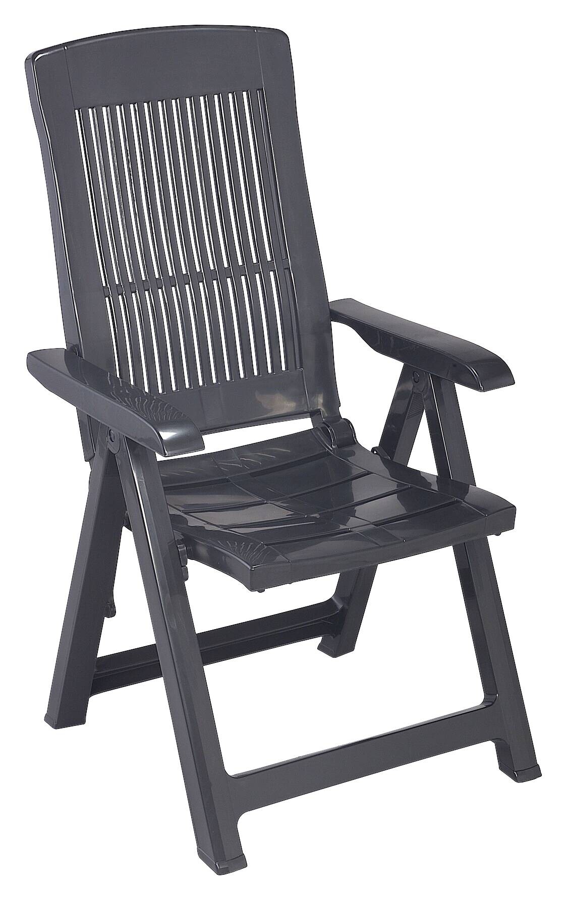 ProGarden Klappsessel Tampa anthrazit Kunststoff B/H/L: ca. 61x109x60 cm