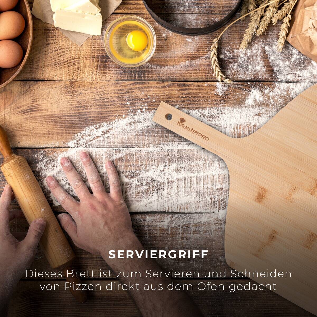 MASTERPRO Schneidbrett natur Natura Bambus B/L: ca. 40x28 cm