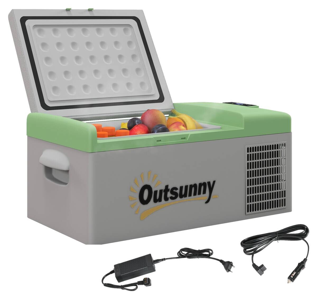 Outsunny Kompressor Kühlbox grau Kunststoff B/H/L: ca. 32x26x60 cm