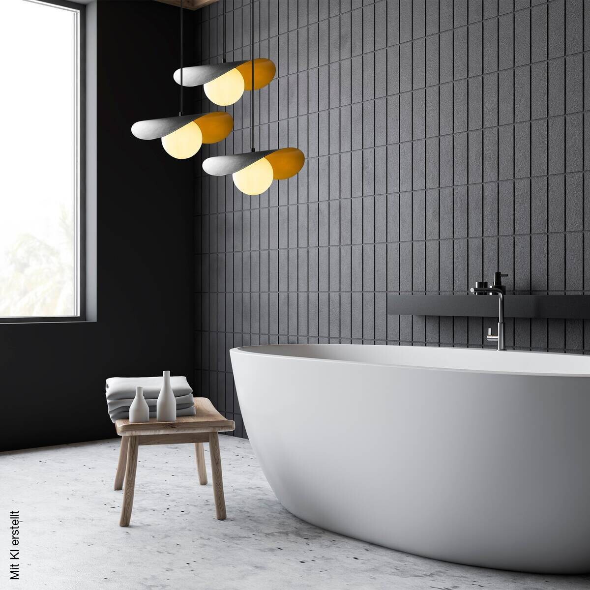 Opviq Pendelleuchte Vatoz-6141 schwarz B/H/T/L/D: ca. 60x105x60x60x60 cm E27 3 Brennstellen