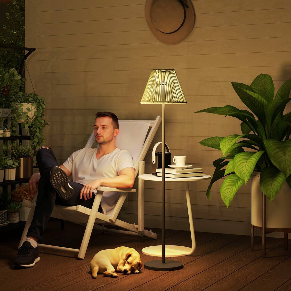 Solarleuchte grau Polyethylen Stahl B/H/L: ca. 33x135x33 cm