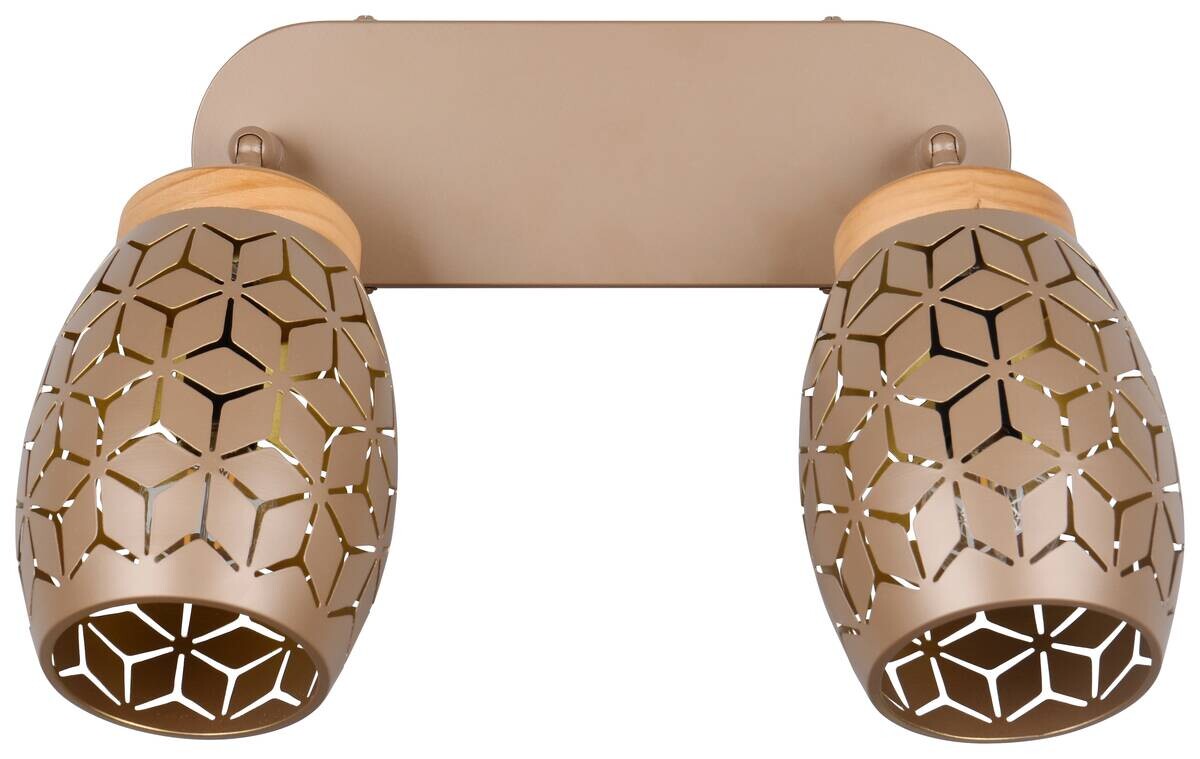 Reality Spot 2-flg. Bidar kaffee gold Metall B/H/L: ca. 28x27x12 cm E14 2 Brennstellen