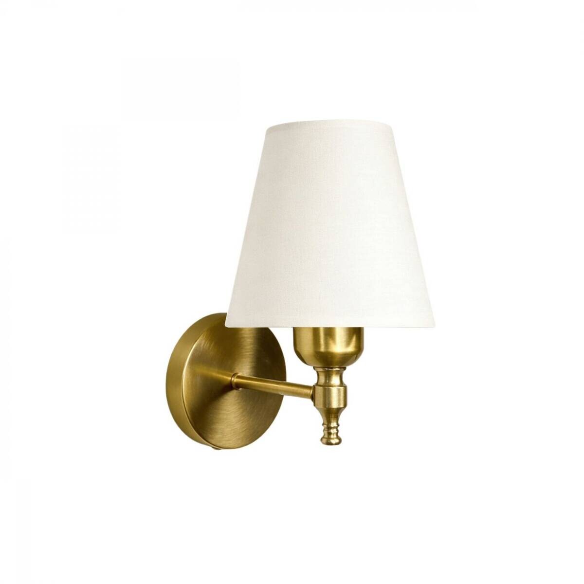 Wandleuchte ecru gold Metall PVC B/H/L/D: ca. 13x24x13x13 cm E27 1 Brennstellen