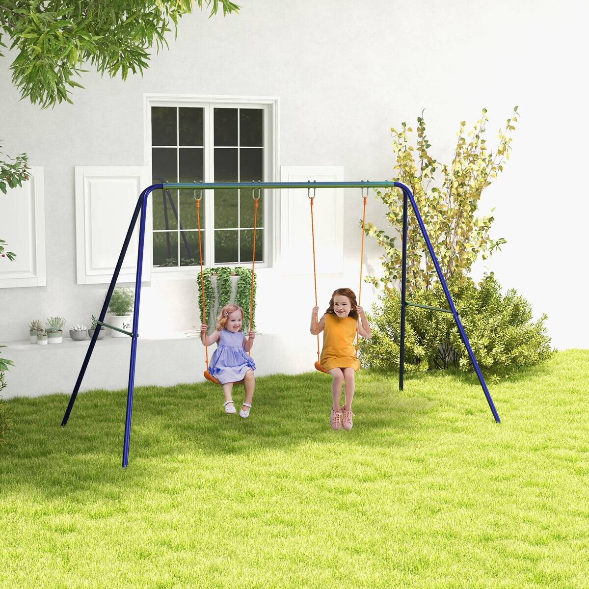 Outsunny Schaukel orange B/H/L: ca. 160x269x180 cm