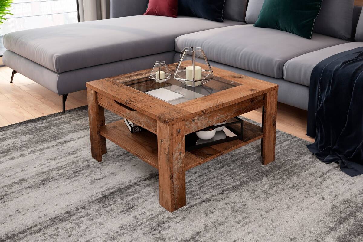 byLIVING Couchtisch RALPH Eiche Old Wood B/H/T: ca. 67x43x67 cm