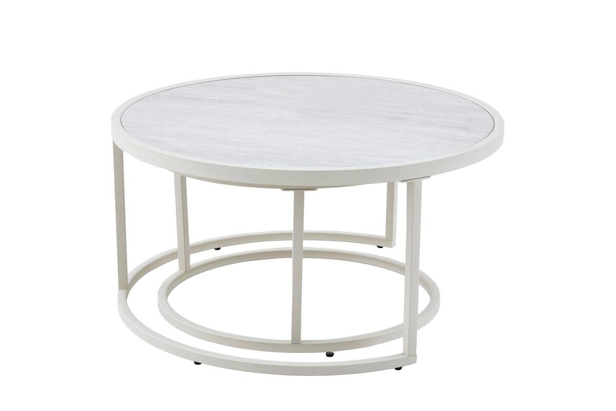 Couchtisch Ille beige Marmoroptik B/H: ca. 80x41 cm