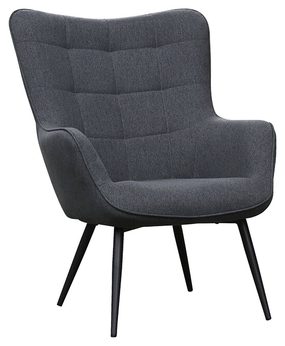 byLIVING Sessel UTA dunkelgrau schwarz Webstoff Metall B/H/T: ca. 72x97x80 cm