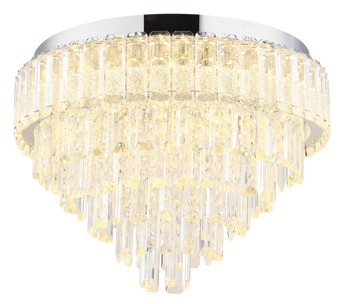 GLOBO LED-Deckenleuchte CRYSTALIA Edelstahl H/D: ca. 36x49 cm 1 Brennstellen