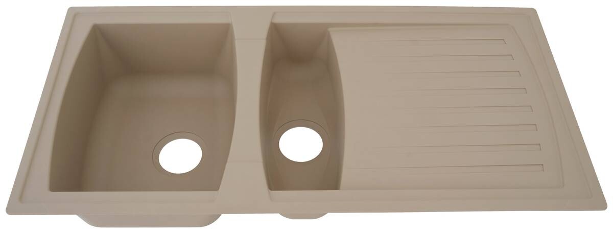 Respekta Einbauspüle Boston 100 x 50 B sandbeige Mineralite B/H/T: ca. 100x20x50 cm