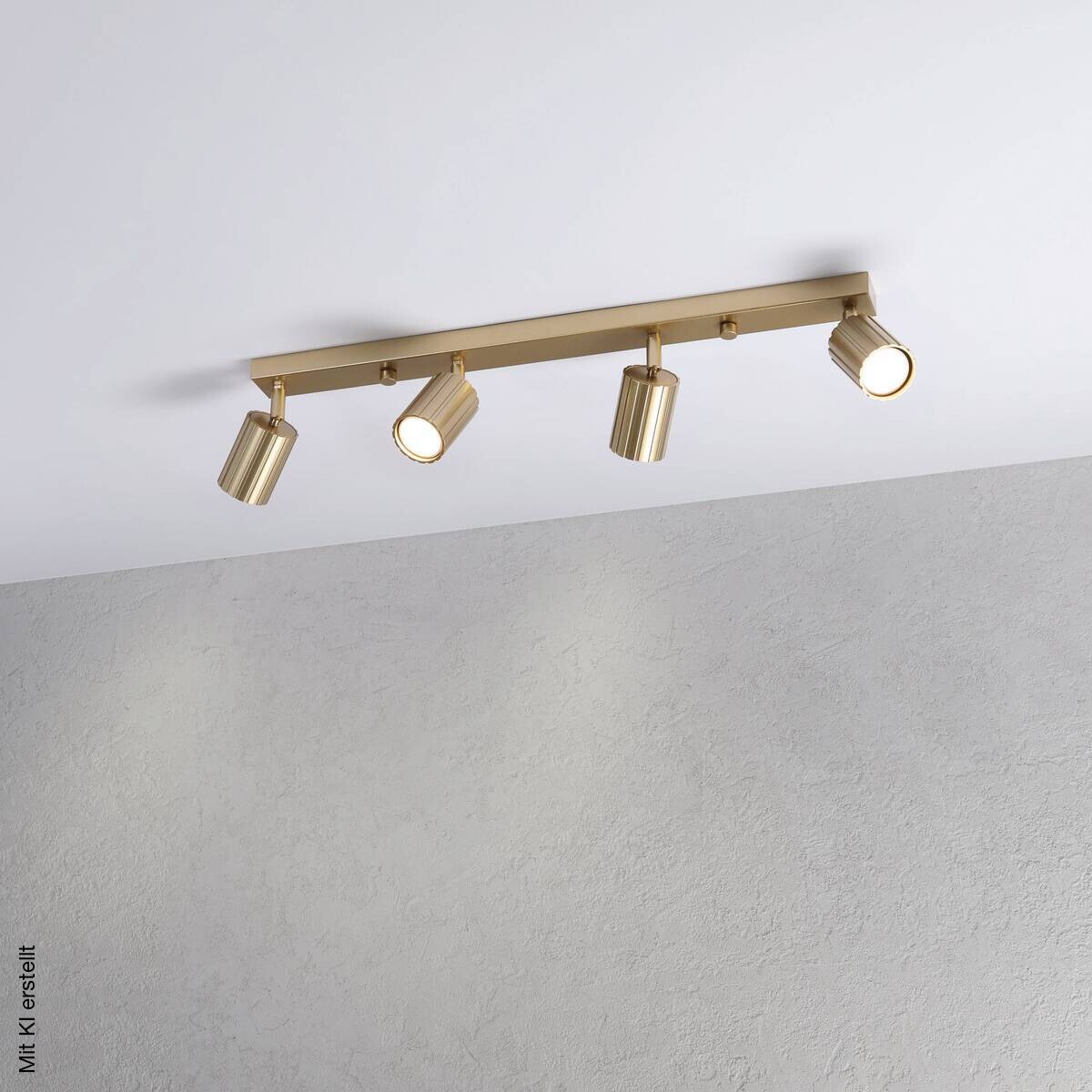 Lamkur Strahler Prisma gold Stahl B/H/L: ca. 6,5x16,5x81 cm 4 Brennstellen