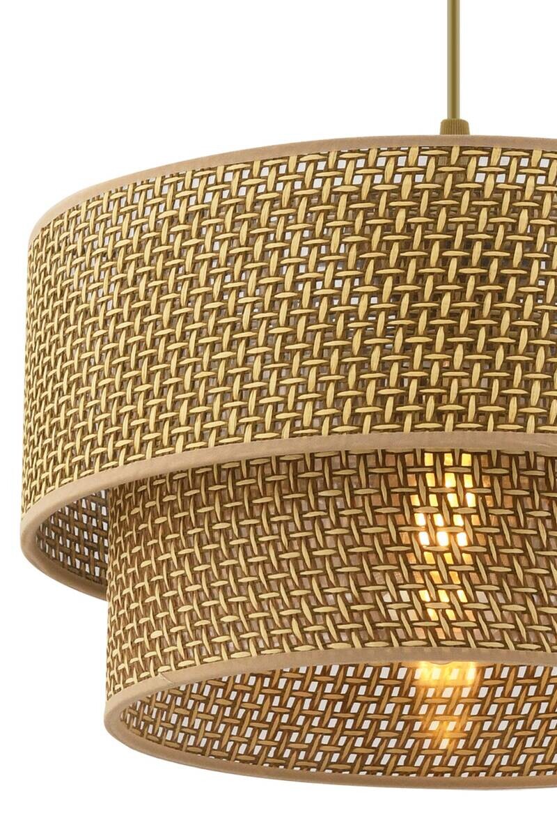 Opviq Pendelleuchte Echo beige Baumwolle B/H/T/L/D: ca. 30x65x30x30x30 cm E27 1 Brennstellen