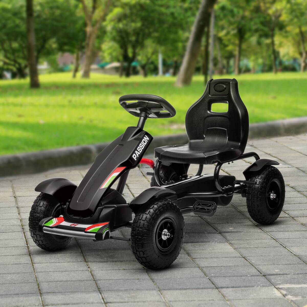 HOMCOM Kinder-Fahrzeug schwarz B/H/L: ca. 58x121x61 cm