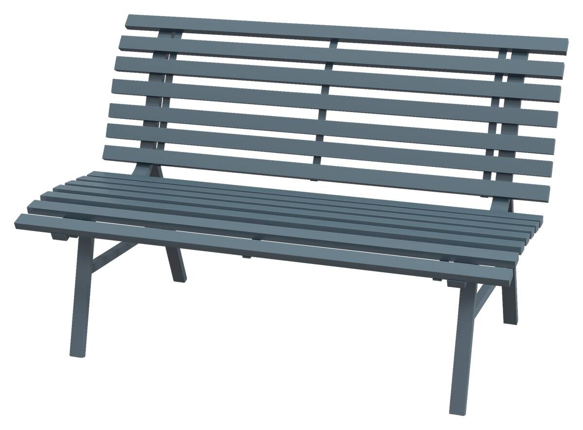 Outsunny Gartenbank blau Aluminium B/H/L: ca. 67x79x123 cm