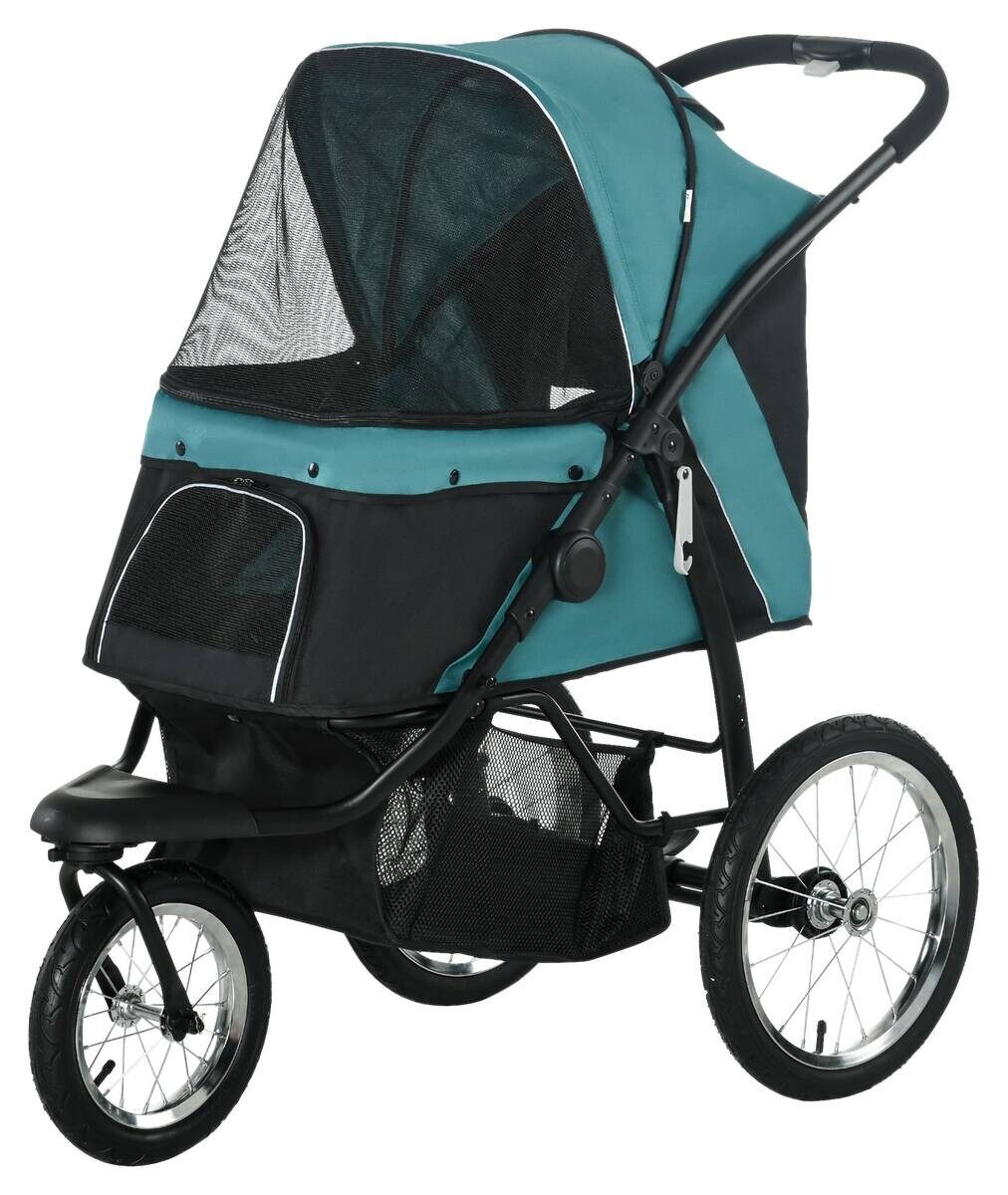 PawHut Hundebuggy dunkelgrün Polyester B/H/L: ca. 58x107x111 cm