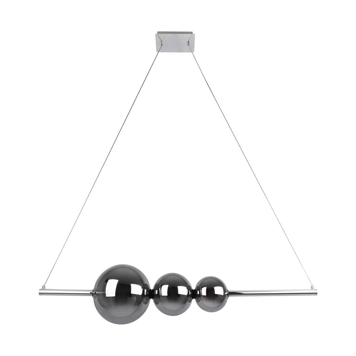 Näve Leuchten LED-Pendelleuchte Chrom Glas Metall B/H/T: ca. 125,3x150x25 cm