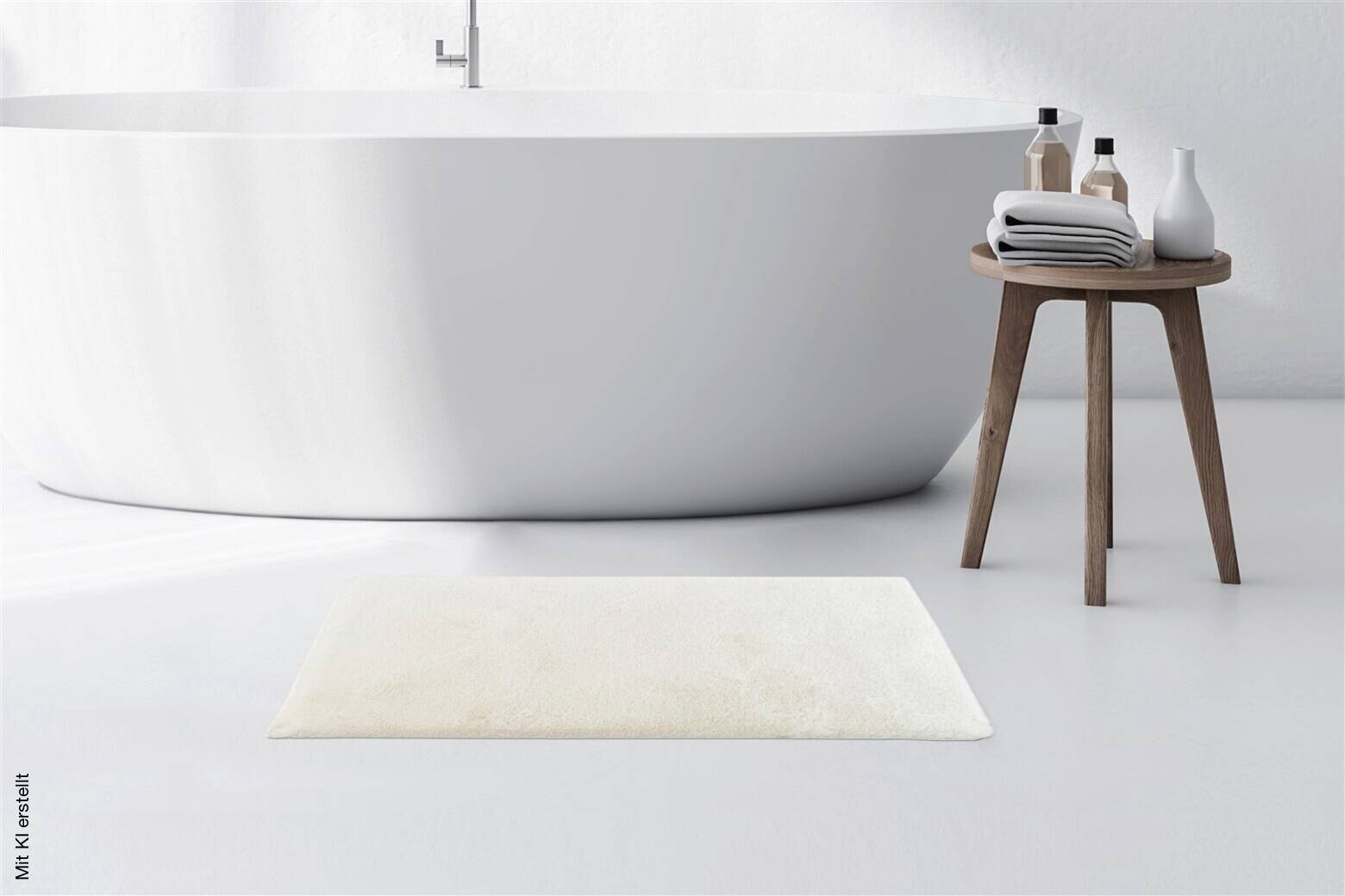 Kayoom Kurzflorteppich Badematte Rabbit Light 625 weiß B/H/L: ca. 50x2,4x90 cm