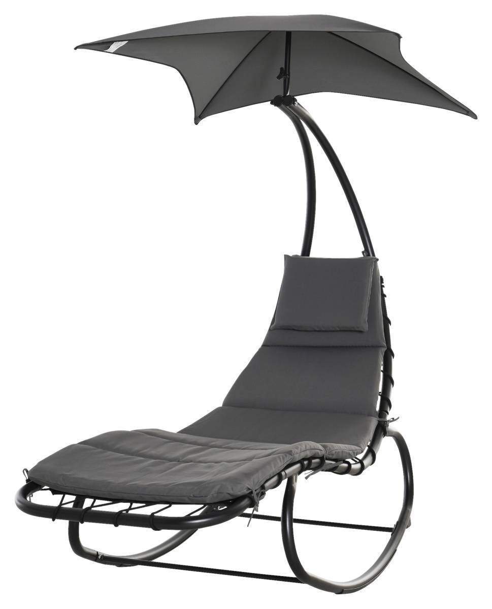 Outsunny Schaukelliege dunkelgrau Stahl B/H/L: ca. 114x190x185 cm