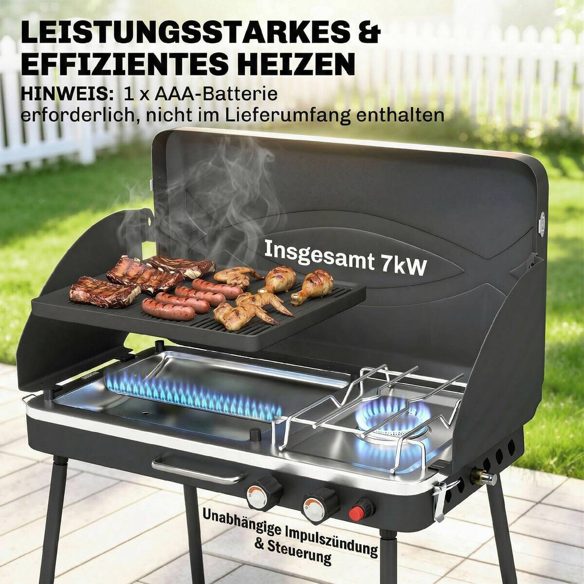Outsunny Gasgrill Aluminium B/H/L: ca. 47x88x61 cm