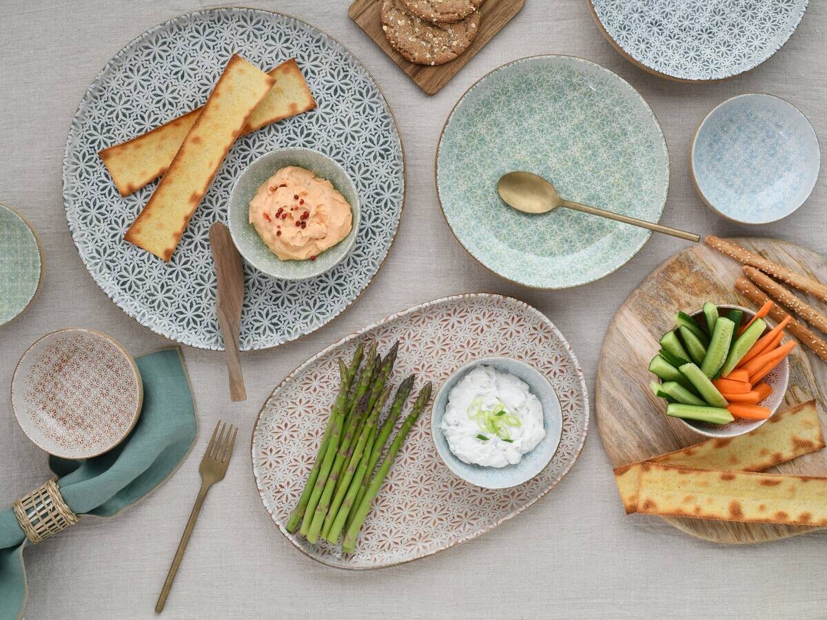 CreaTable Tafelservice Uno Emiliana grün Steinzeug 12 tlg.