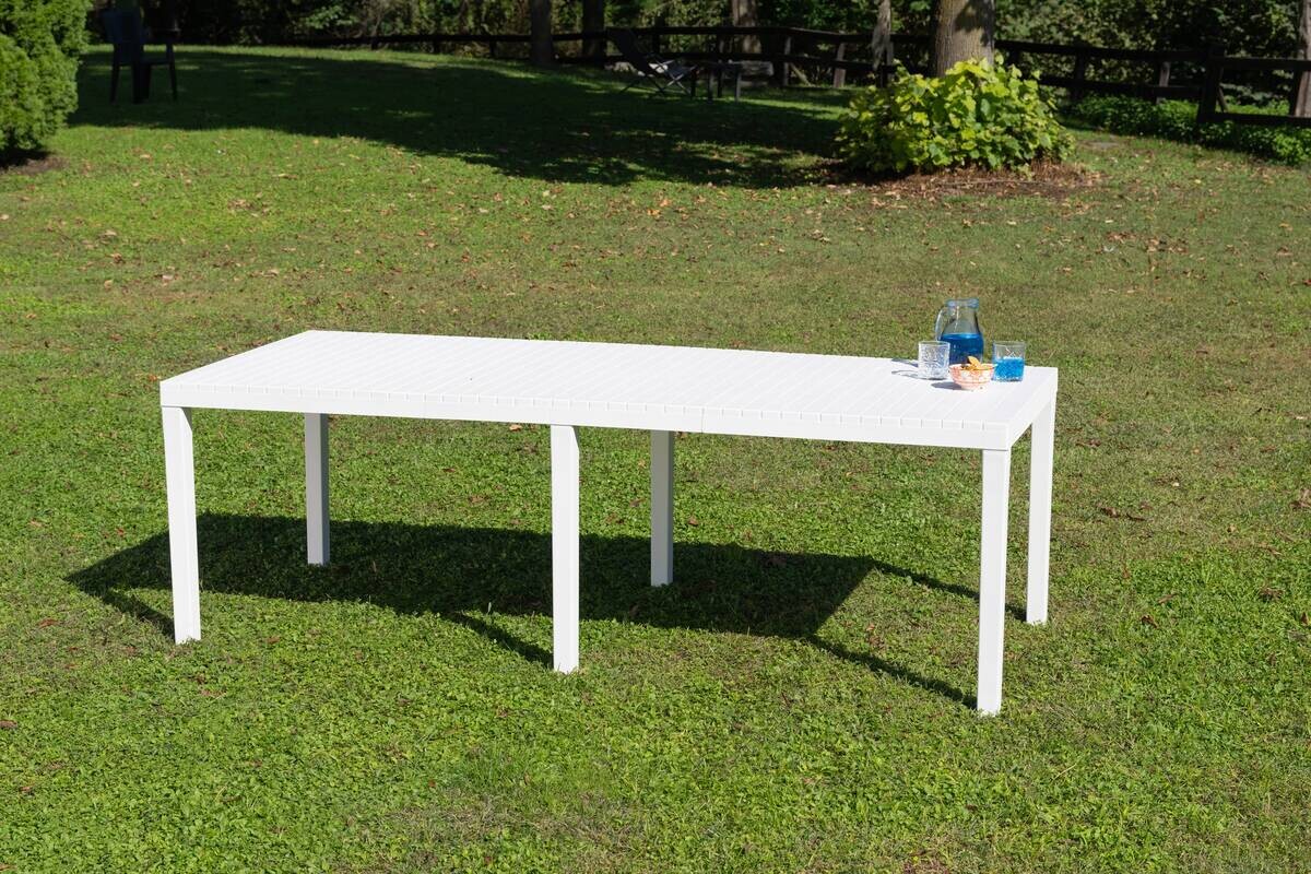 ProGarden Gartentisch Indo weiß Kunststoff B/H/L: ca. 90x72x220 cm