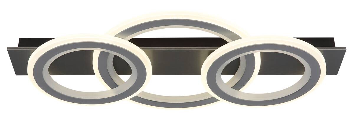 GLOBO LED-Deckenleuchte Opal mattschwarz grau Acryl Metall Kunststoff B/H/L: ca. 37x8x73 cm 1 Brennstellen