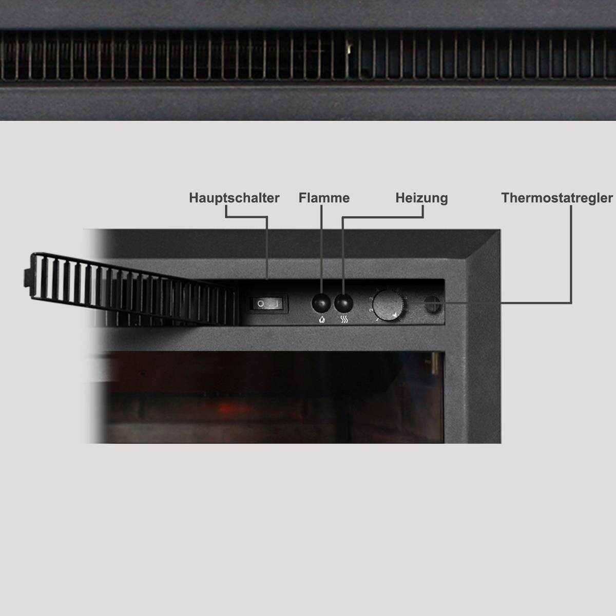 Balderia Einbaukamin Calida 33" schwarz B/H/T: ca. 89x69x23 cm ca. 2 W